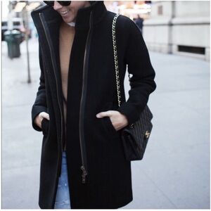 J. Crew Stadium Cloth Nello Gori cocoon coat black size 0